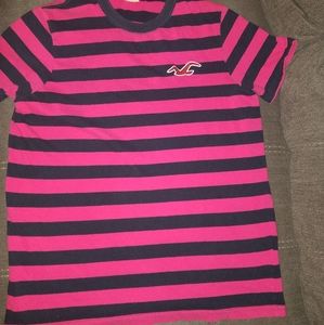 Youth Lg Hollister Pink/Navy tshirt